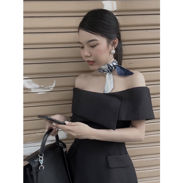 Lucie Top - Áo cổ đắp chéo bệch vai siêu sang chảnh, chất liệu cao cấp