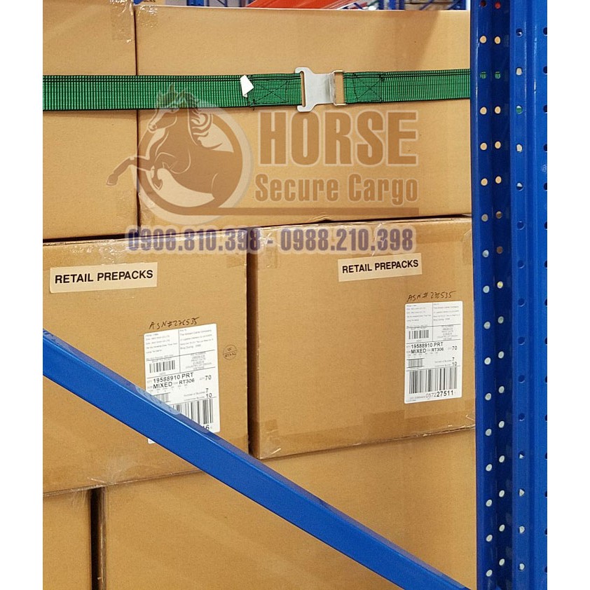 Dây thun chằng pallet bản 50mmx4m có khoen móc điều chỉnh