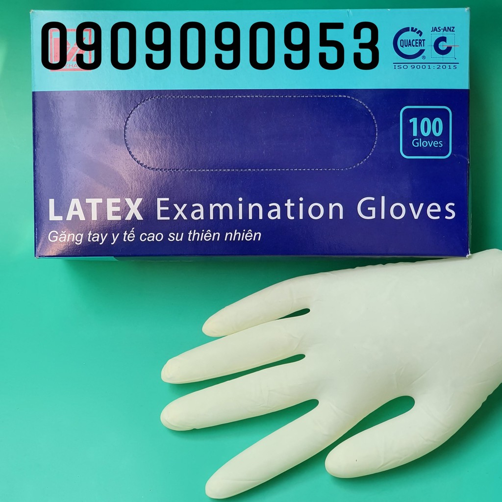 Găng tay y tế cao su thiên nhiên Latex - Hộp 50 đôi - Loại tốt