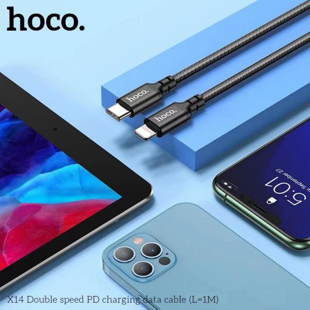 Cáp Sạc Nhanh IpHoco X14 PD 20W Type-C to-Dây Sạc IPQuick Charger 3.0 Dây Dù Chống Đứt,Gãy Dài 1M/2M