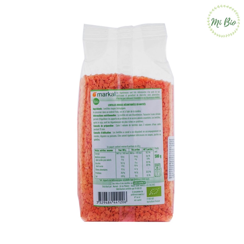 Đậu lăng đỏ hữu cơ 500g - Markal