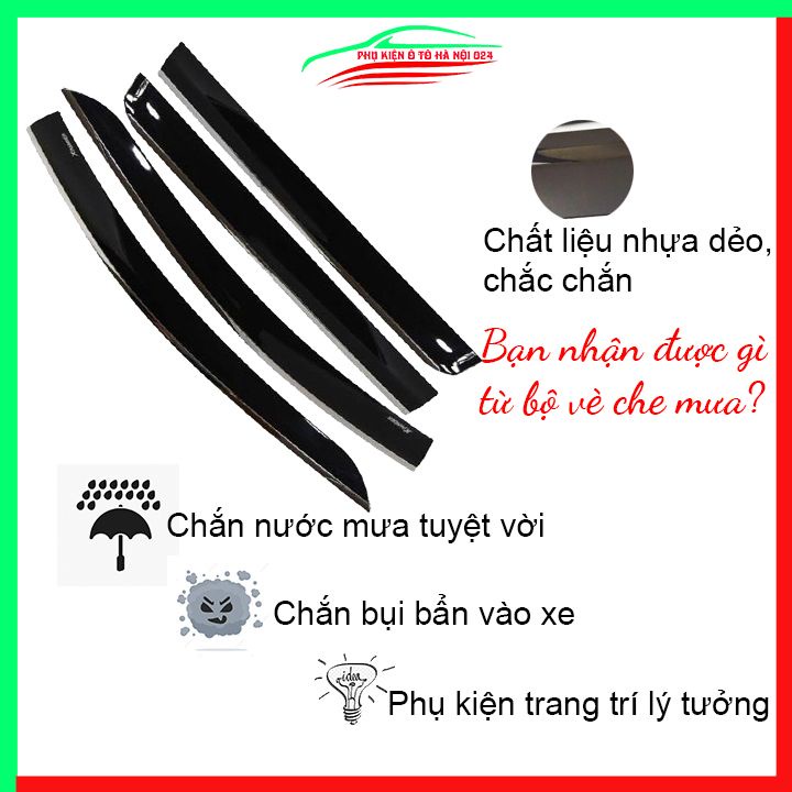 Vè che mưa cho ô tô Xpander 2018-2020 chỉ inox bảo vệ xe