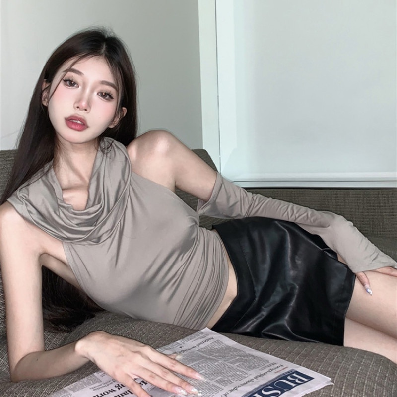 Áo Thun Có Mũ Trùm Dáng Ôm Thiết Kế Quyến Rũ Thời Trang