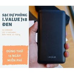 Pin sạc dự phòng Li-polymer 10000mAh ivalue J18 Đen