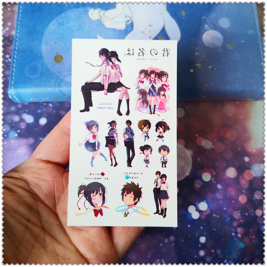 Tờ hình xăm dán tạm thời mini hình anime Your Name chống nước quyến rũ