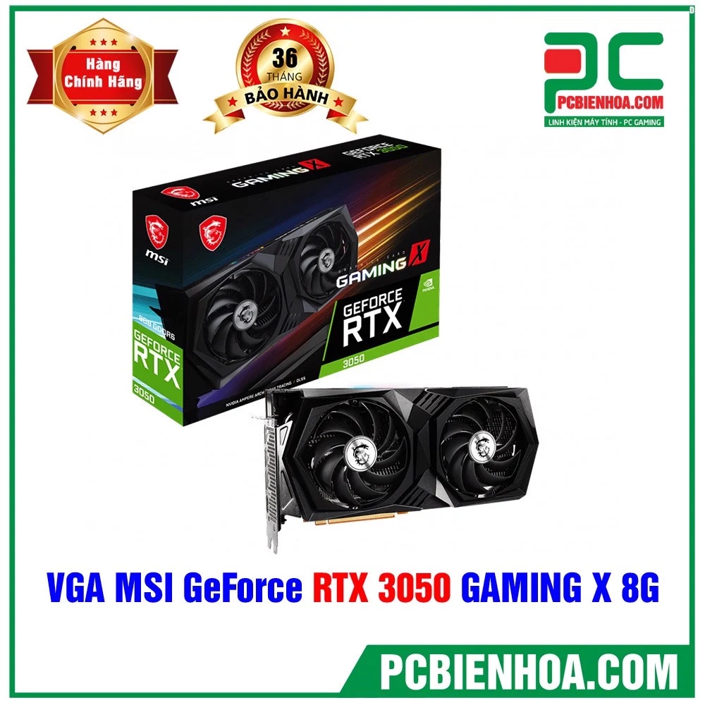 VGA Card màn hình MSI GEFORCE RTX 3050 GAMING X 8G mới chính hãng