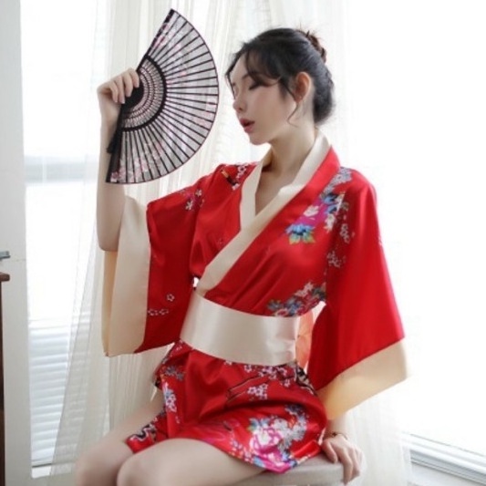 Sét Áo Choàng Ngủ Kimono Phong Cách Nhật Bản 5060 Quý Phái Tặng Kèm Quần Chíp