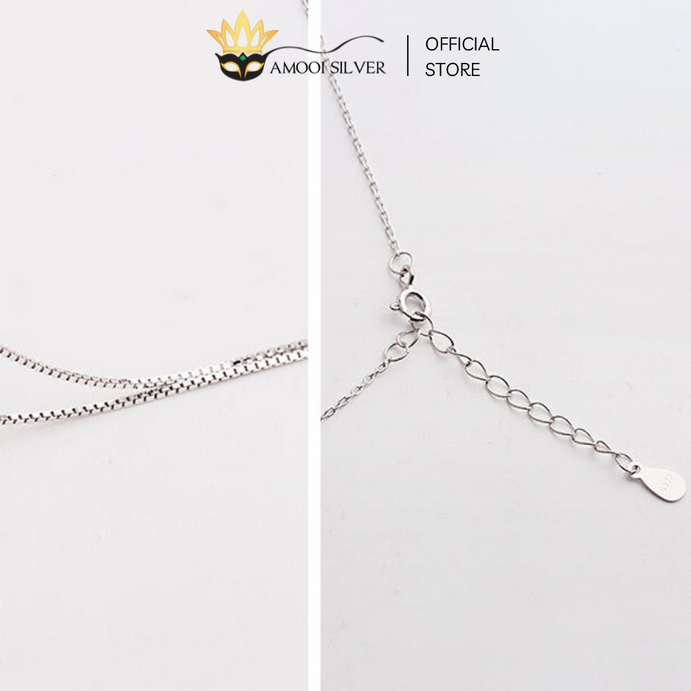 Dây Chuyền Bạc S925 Mẫu 5 Viên Bi Đa Giác Xoắn Thanh Lịch - Amooi Silver AD113