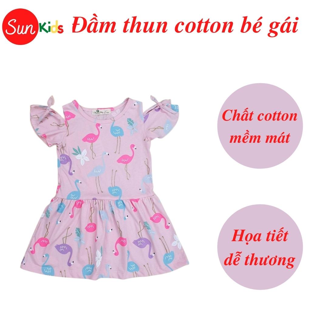 Váy bé gái chất cotton, đầm bé gái size 6-10 tuổi, đầm trẻ em SUNKIDS có nhiều màu