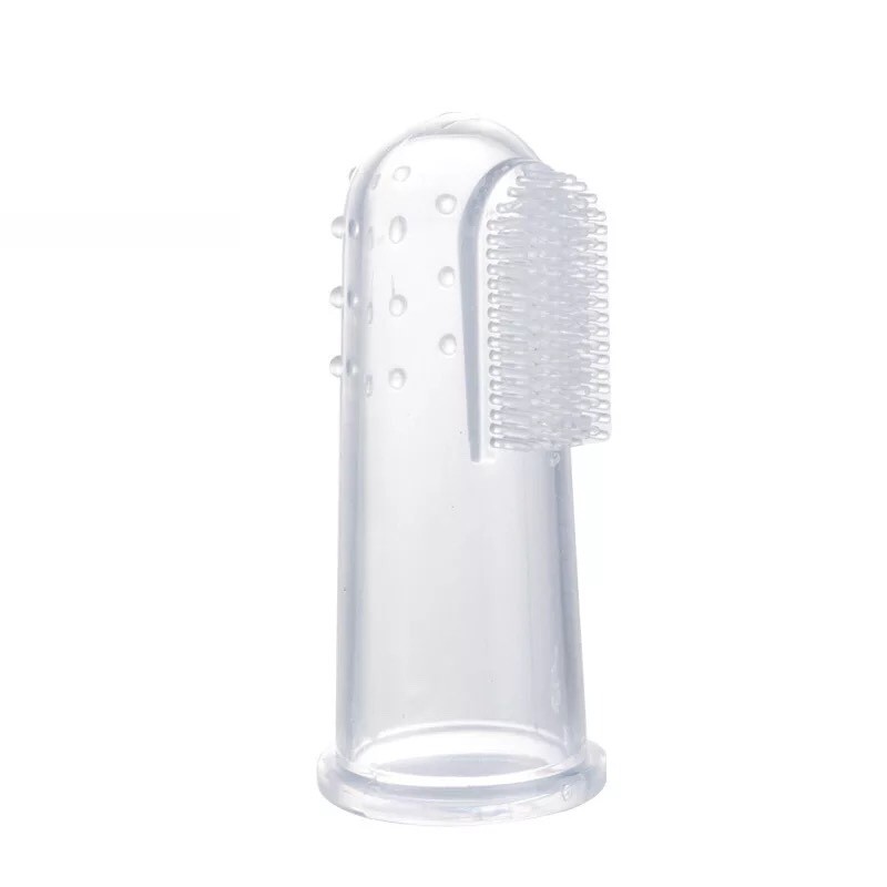 Tưa lưỡi cho bé, bàn chải đánh răng xỏ ngón silicon, có hộp đựng giữ vệ sinh