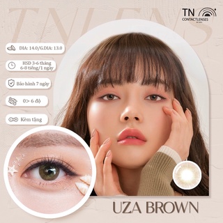 Kính áp tròng Hàn Quốc - UZA BROWN 14.0 - Có độ cận