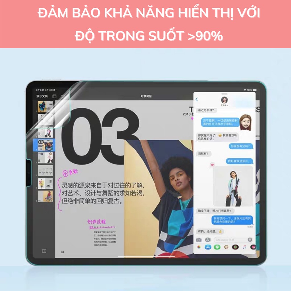 [ASTRO Paperlike] Miếng dán màn hình Paperlike Nhật Bản Hồng chống vân tay cho iPad Pro 11 Air 4 5 Gen 7 8 9