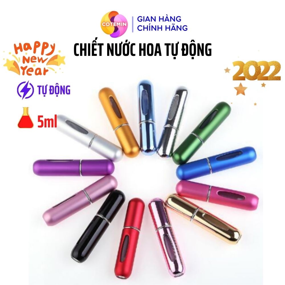 Chai Chiết Nước Hoa Loại Lọ 5ml 10ml 12ml Nhôm Nhiều Màu Chiết Tự Động COTEMIN