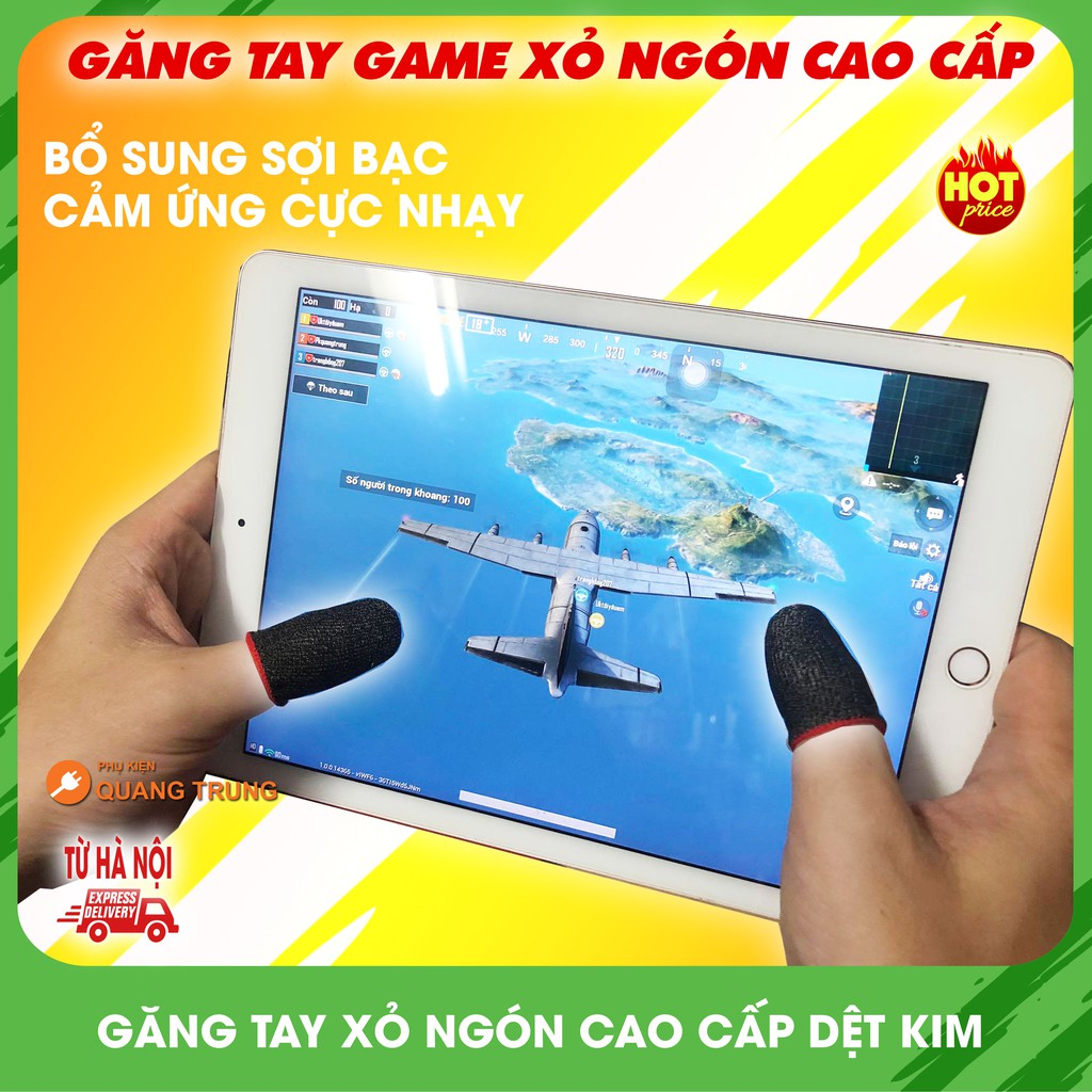 Găng tay chơi game xỏ ngón,cực nhạy,có dệt thêm sợi bạc cao cấp,loại tốt nhất hiện nay