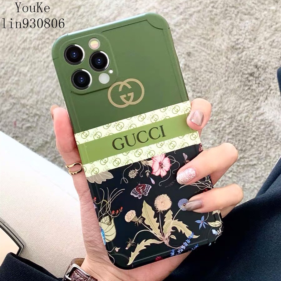 Ốp Điện Thoại Họa Tiết Gucci Và Hoa Cho Iphone 12 12mini 12pro Max Se2 11 Xr