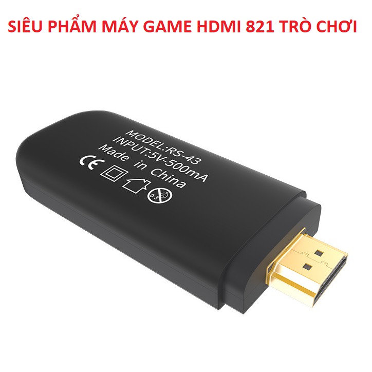 Máy Chơi Game 821 Trò Chơi Trẻ Em, Stick HDMI, Game 4 Nút Station, Tặng Thẻ Nhớ Kèm 2 Tay Cầm Không Dây