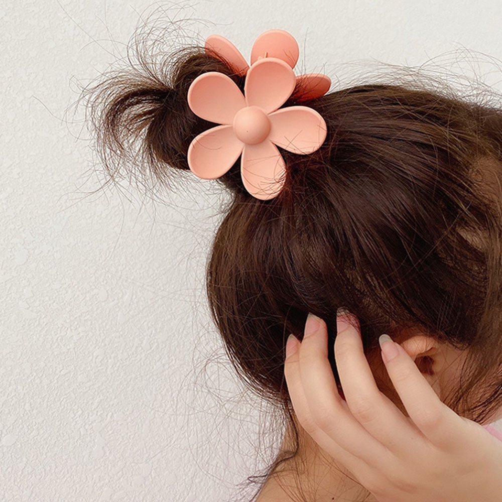 Kẹp Tóc Nhựa Hình Bông Hoa Lớn Nhiều Màu Ngọt Ngào Cho Nữ