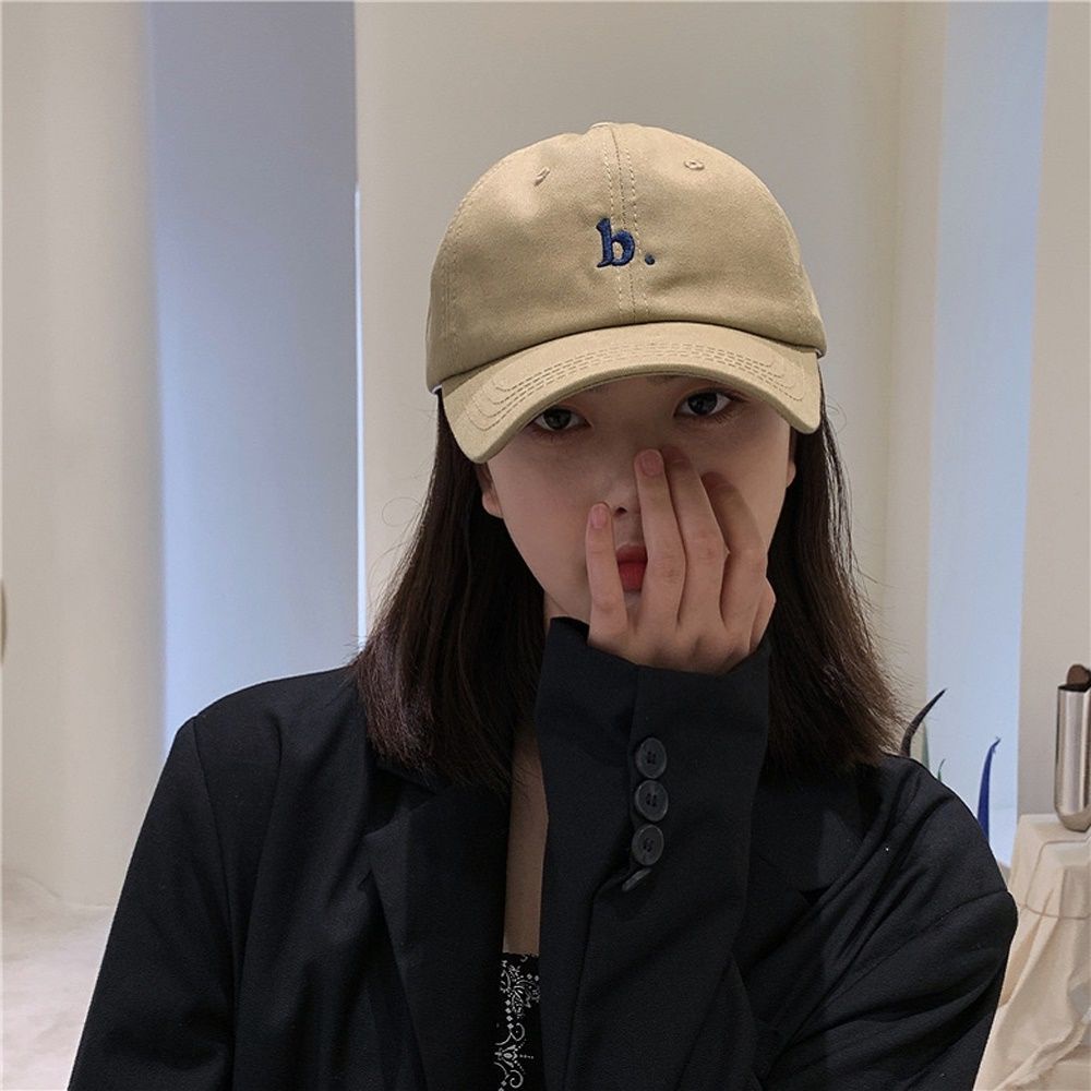 Mũ lưỡi trai thể thao bằng cotton mềm thêu chữ B có thể điều chỉnh thiết kế đơn giản nhiều màu cho nam nữ