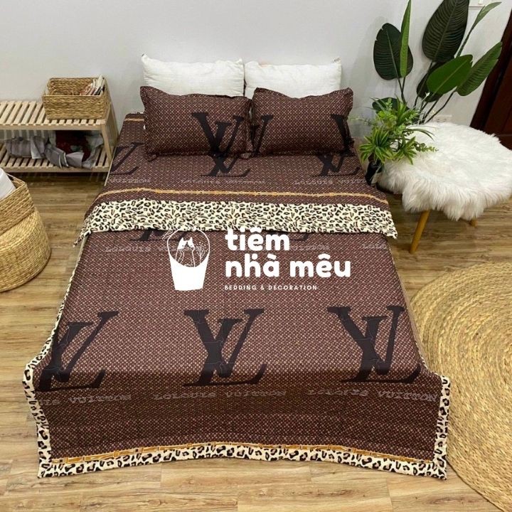 ( Giá Siêu Rẻ _Hàng Đẹp ) Set Chăn Ga Gối  Cotton 80% - Cotton Poly 5 Món ( 2 vỏ gối ,1ga ,1 mền chăn chần bông)