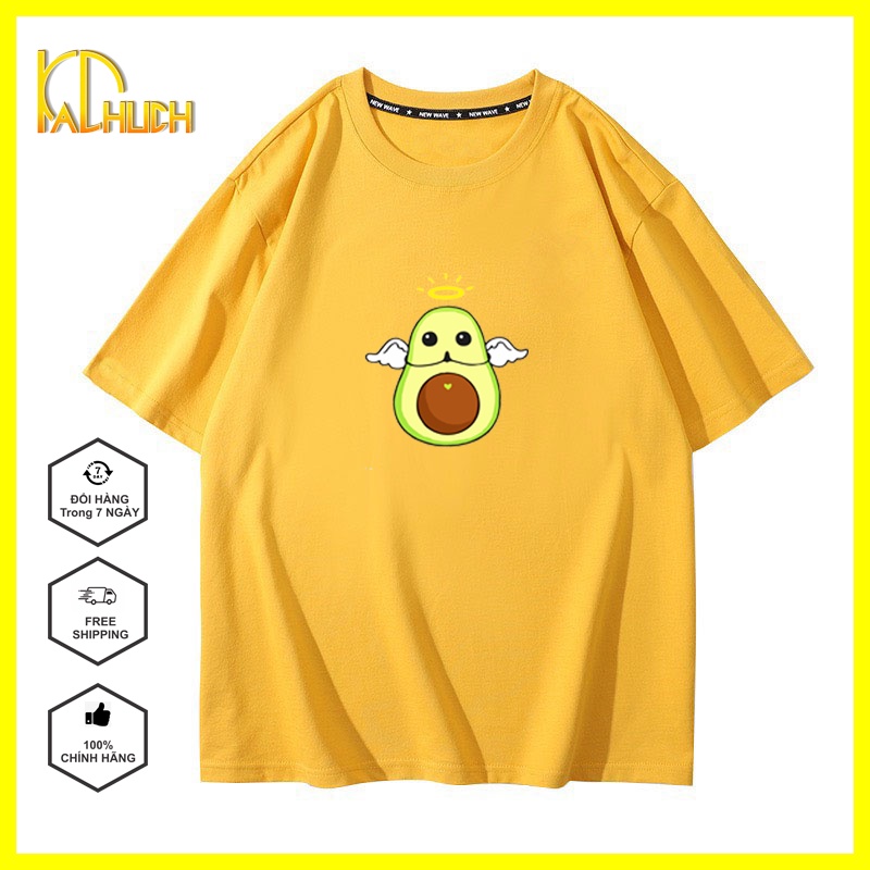 ÁO THUN NAM NỮ UNISEX TAY LỠ FORM RỘNG IN QUẢ BƠ DỄ THƯƠNG FREESIZE &amp;lt;75KG