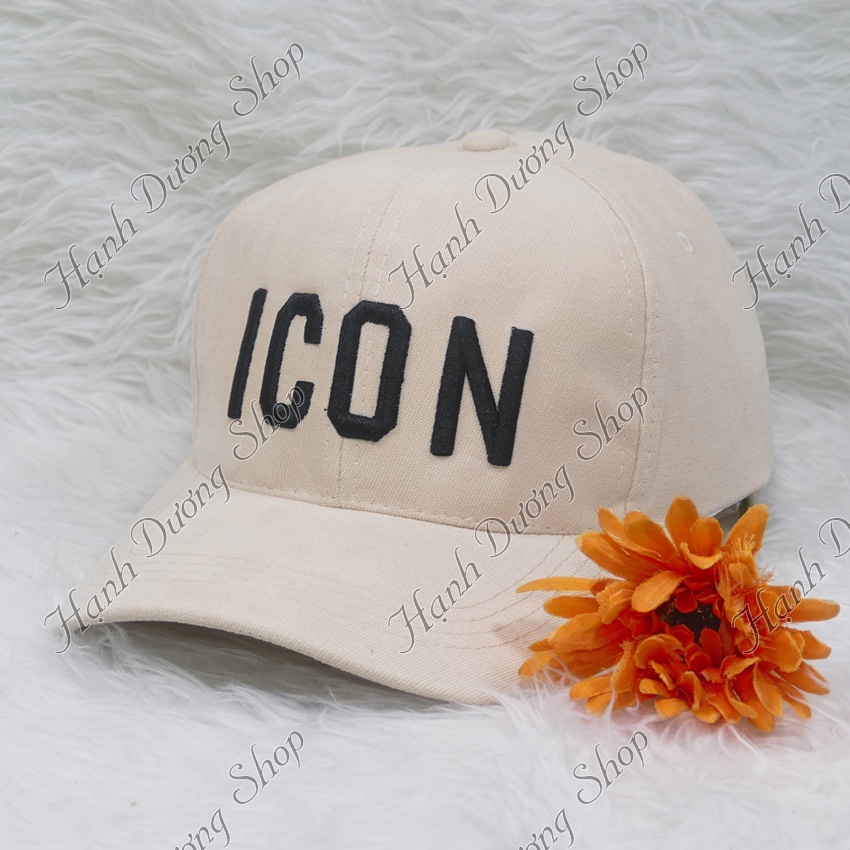 Mũ lưỡi trai nam nữ nón kết nhung thêu chữ ICON sớ nhuyễn phong cách thời trang phù hợp cả nam và nữ
