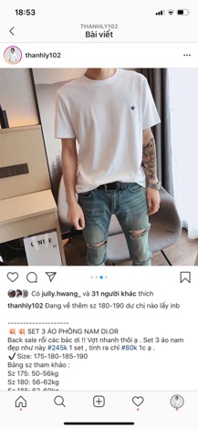 Áo nam set 3c( note tên ig)
