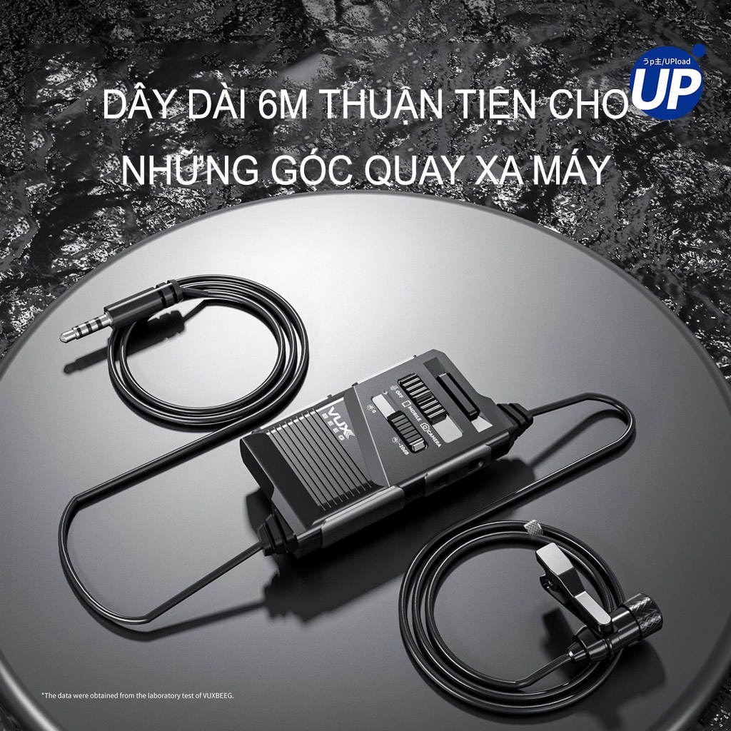 Micro thu âm Plextone VUXBEEG UP10, micro cài áo ghi âm đa hướng cho điện thoại/máy tính DSLR chất lượng cao