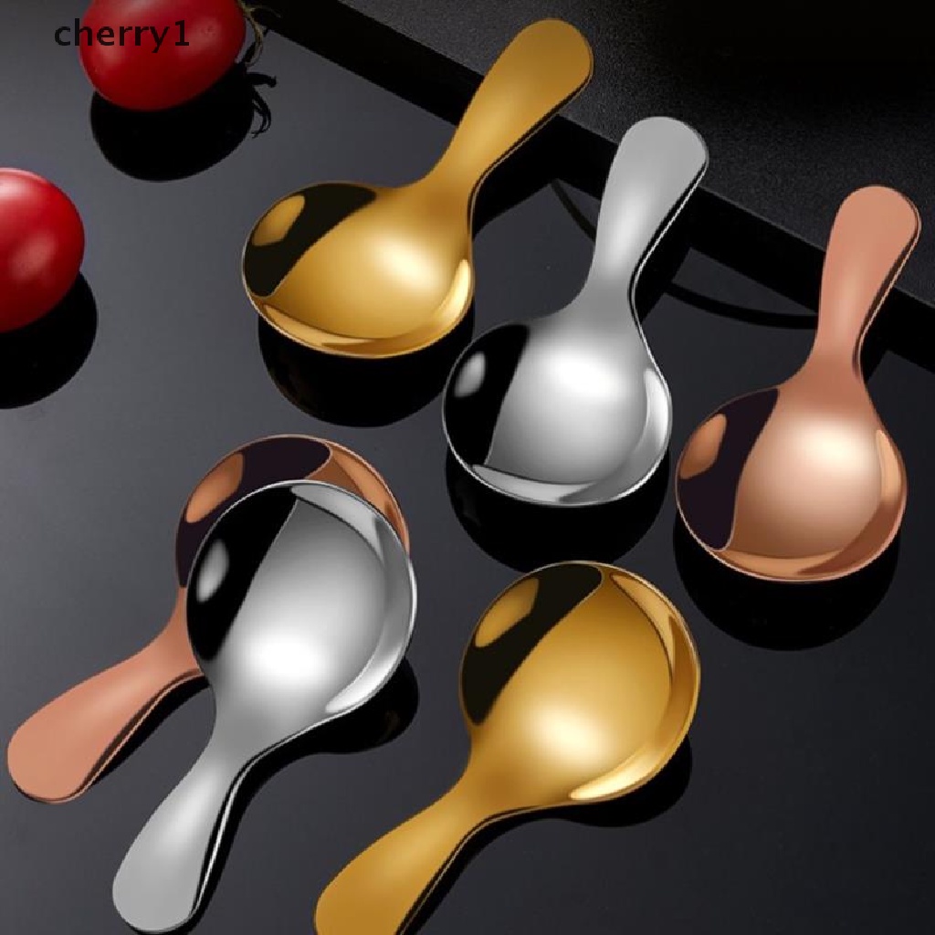 [cherry1] Muỗng Inox Mini Múc Kem / Muối / Gia Vị Cán Ngắn