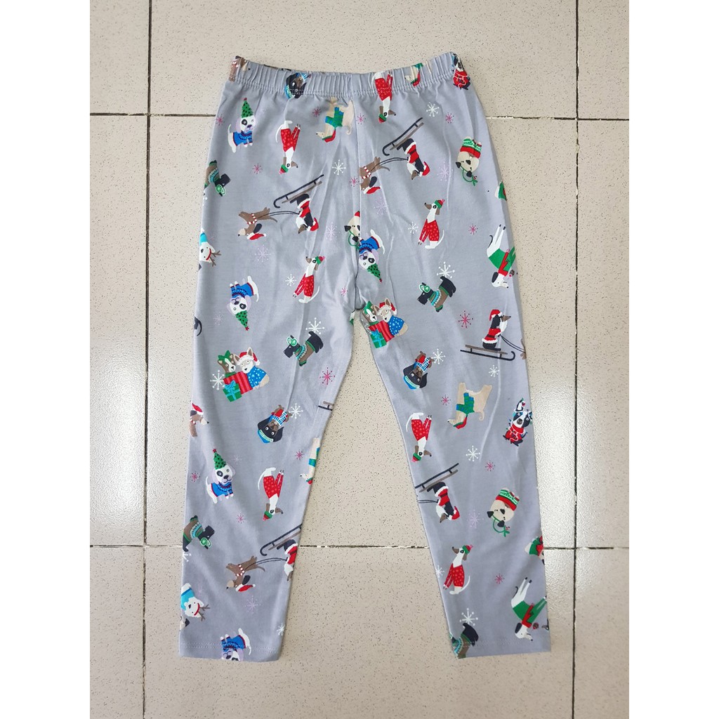 Quần legging dài in tuần lộc dễ thương bé gái