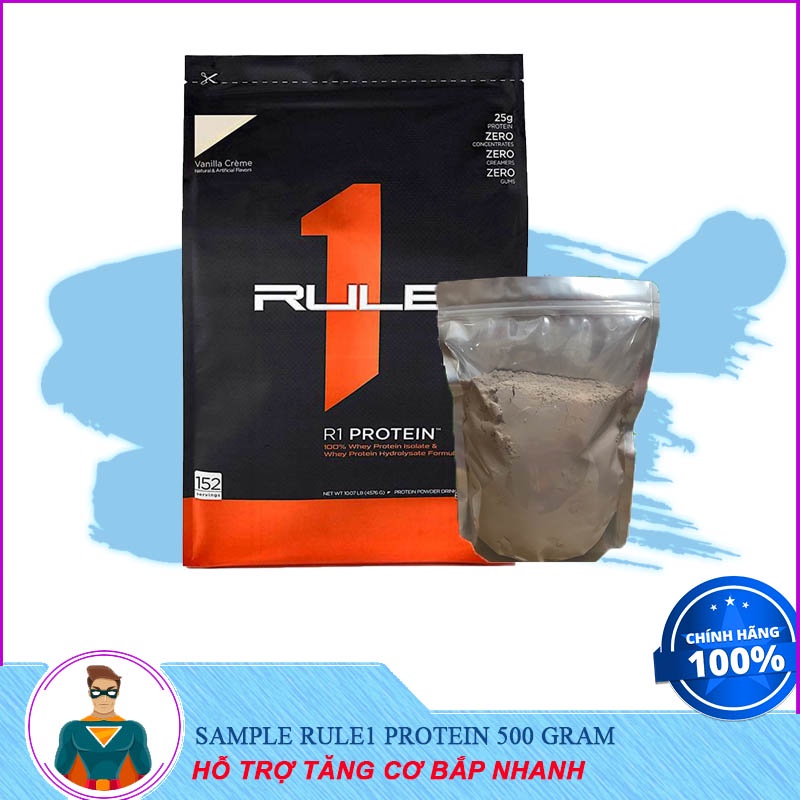 Sữa Hỗ Trợ Tăng Cơ Cho Người Tập Gym Rule1 Protein Túi Chiét Dùng Thử 500gram - Chính hãng