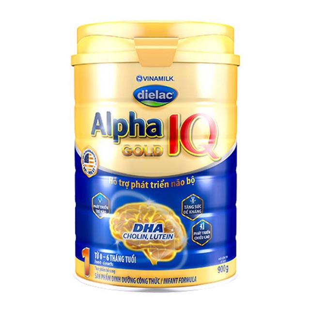 Sữa Bột Vinamilk Dielac Alpha Gold IQ Step 1-  Hộp Thiếc 900g