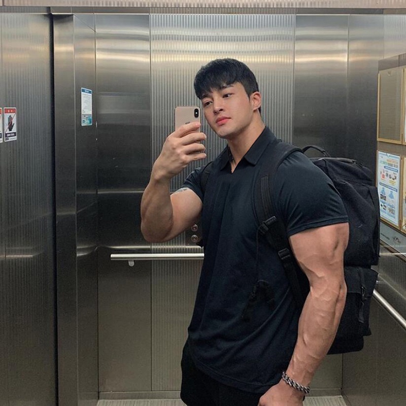 Mới Áo Thun Polo Nam Tay Ngắn Cổ Chữ V Thời Trang