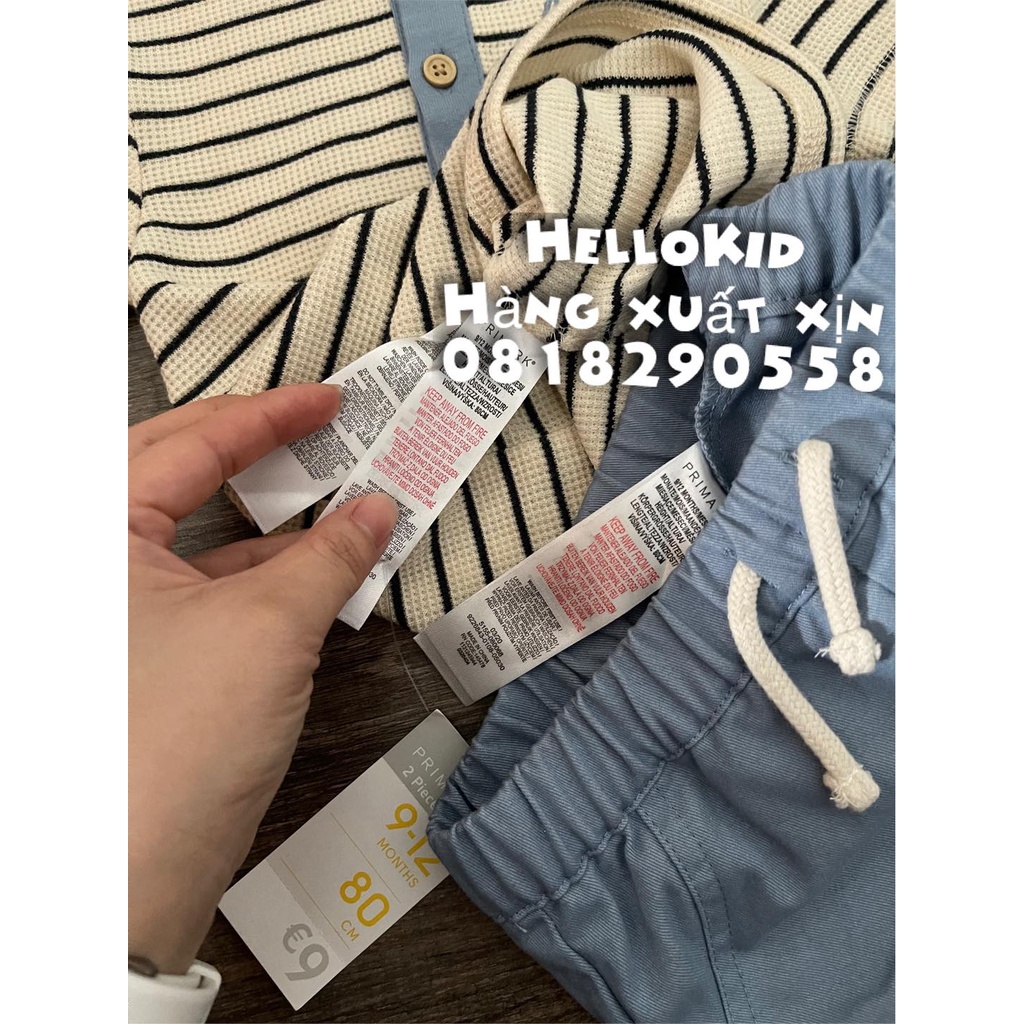 B212 - Bộ primark áo kẻ quần xanh bé trai