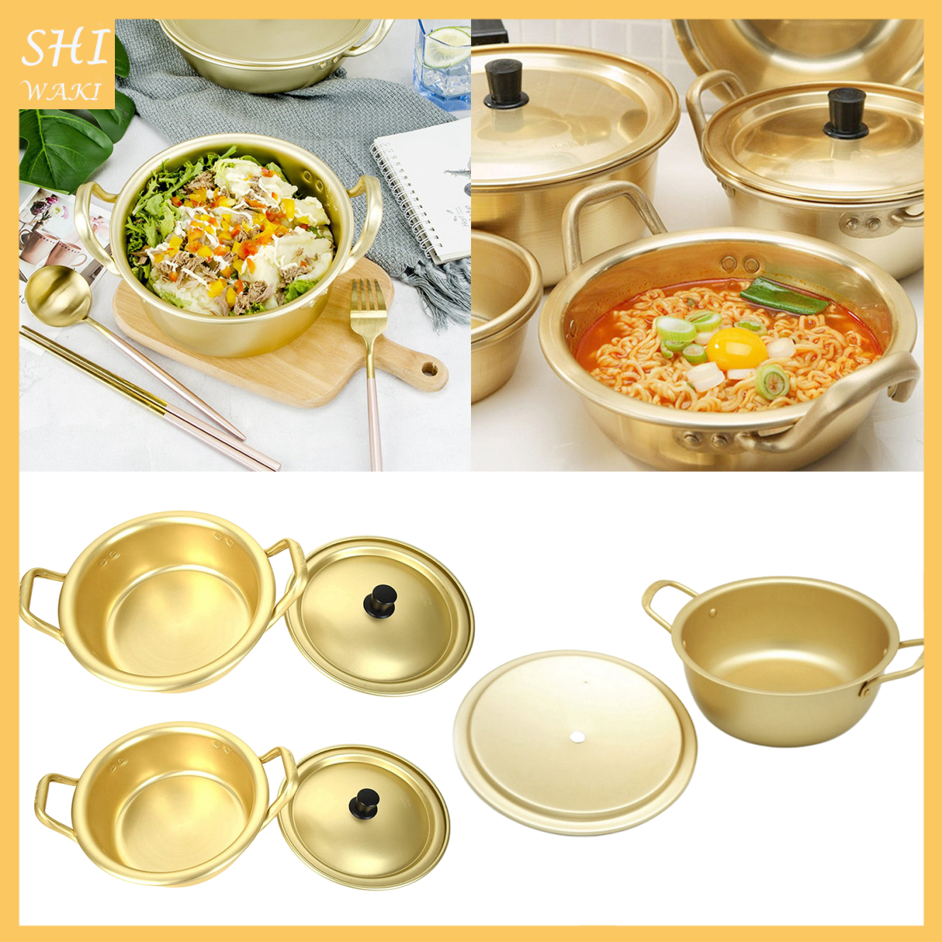 Nồi Nấu Mì Ramen Bằng Nhôm Kiểu Hàn Quốc Tiện Dụng 18cm/20cm/22cm