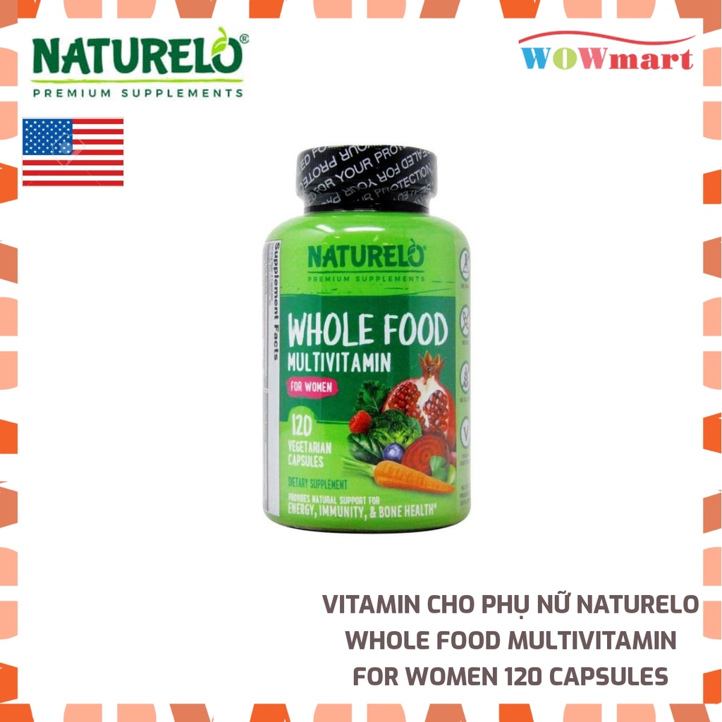 Vitamin cho phụ nữ Naturelo Whole Food Multivitamin For Women 120 Capsules