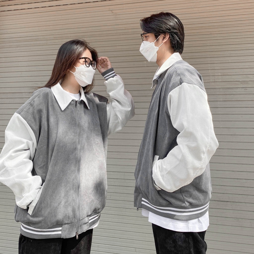 Áo khoác oversize Coduroy Coach Jacket nam nữ unisex FRIENDS FOREVER - Chất vải nhung sợi lót dù cao cấp
