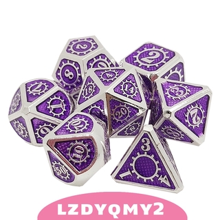 [Lzdyqmy] Xúc xắc kim loại đa chiều Curiosity 7 miếng cho trò chơi RPG