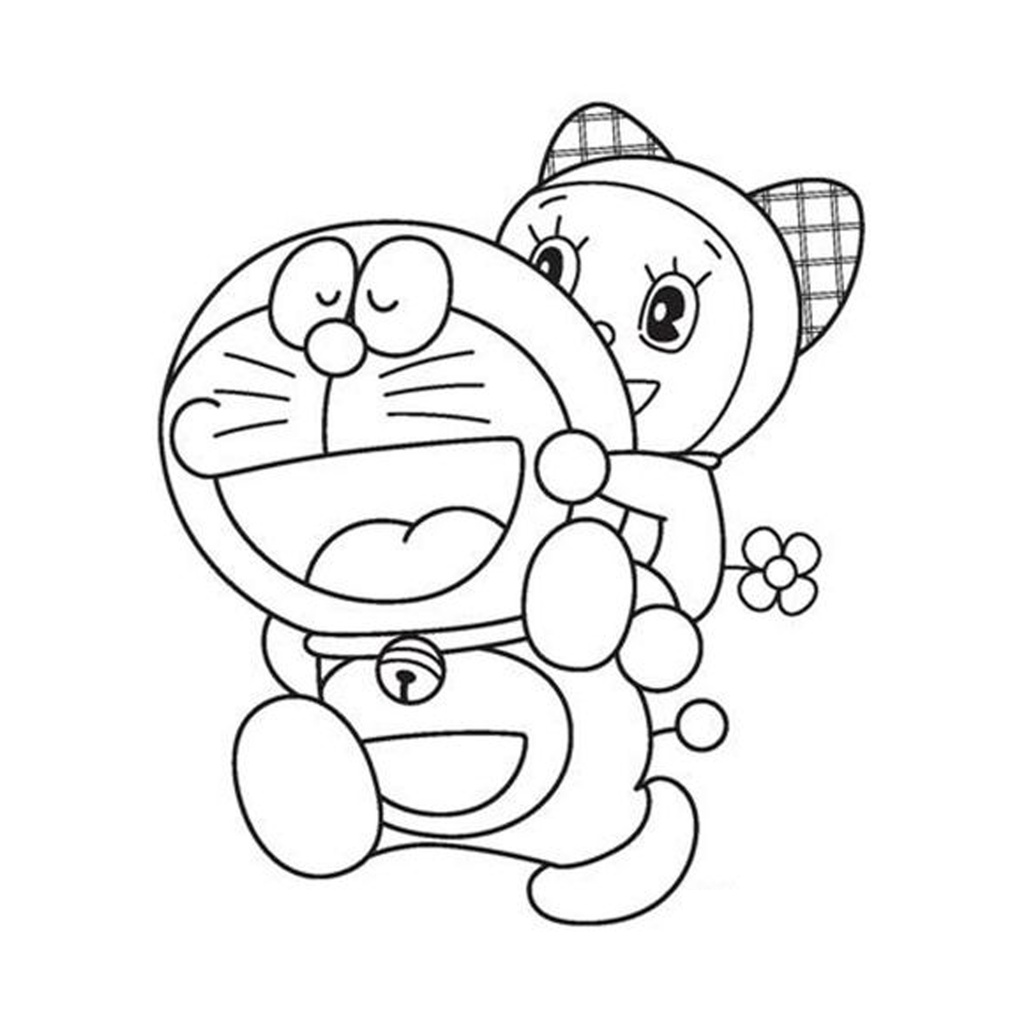 Line art Tranh tô màu Anime khổ A4  - Cho những bạn yêu thích truyện DOREMON