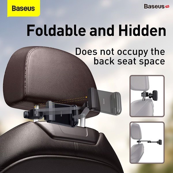 Giá đỡ điện thoại gắn lưng ghế trên xe hơi tích hợp sạc không dây 15W Baseus Energy Storage Backseat Holder Wireless