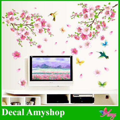 Decal dán tường Hoa tầm xuân - PVC vinyl - DH079