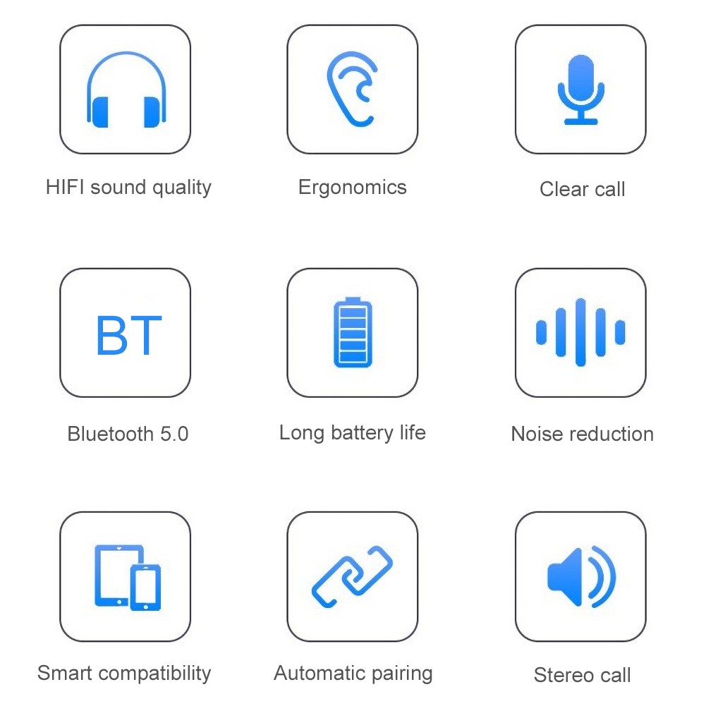 Tai Nghe Bluetooth 5.0 Hel + T6 Tws Không Dây Cảm Ứng Thông Minh