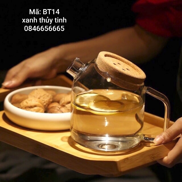 Bình thuỷ tinh nắp nghiêng 650ml (BT14.1)