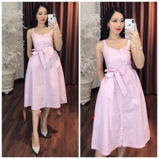 Đầm caro buộc eo cao cấp