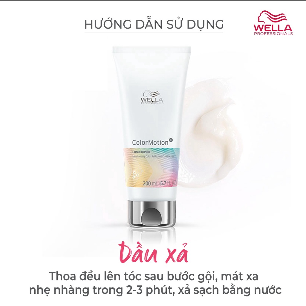 Dầu Xả Wella Color Motion Dành Cho Tóc Nhuộm, Phục hồi chất lượng bề mặt tóc 30ml-200ml