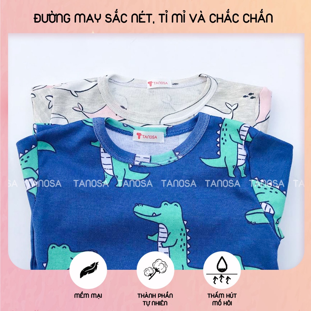 Bộ cộc tay TANOSA in hình dễ thương cho bé từ 8-20kg