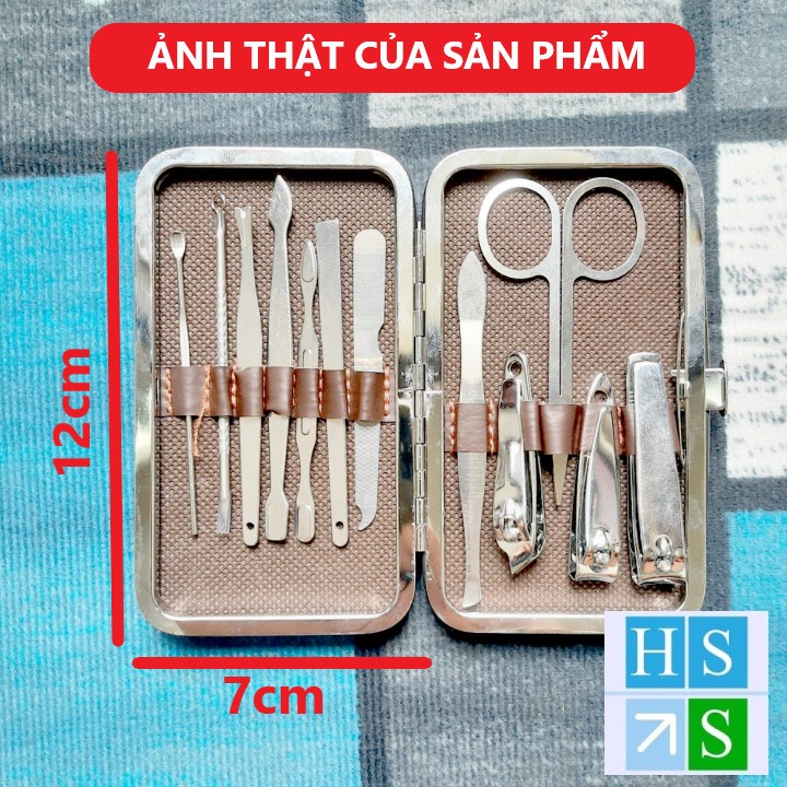 Bộ cắt móng tay 12 món (Hộp nhỏ) dụng cụ làm móng tay chân tiện lợi chất liệu thép không gỉ - HS Shop Thủ Đức
