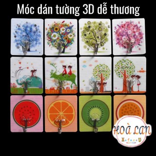 Móc dán tường 3D nhiều mẫu dễ thương (Giao ngẫu nhiên không trùng lặp tối đa hơn 30 mẫu)