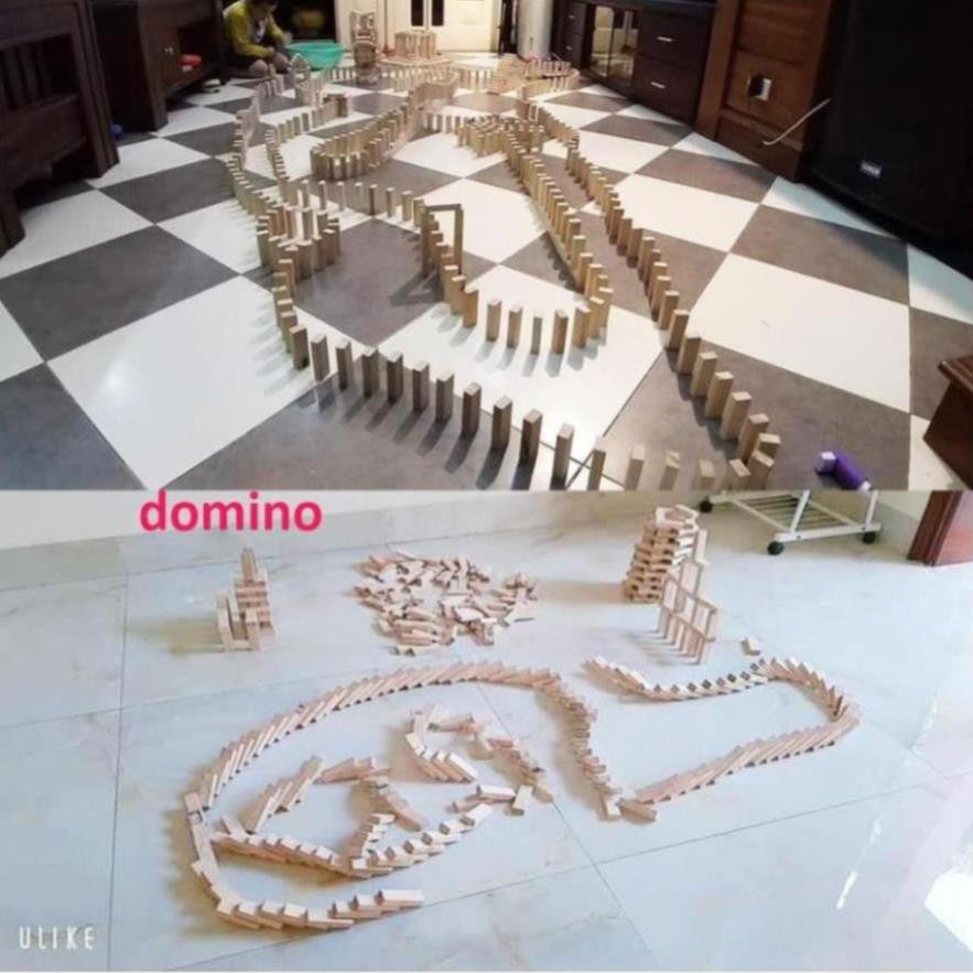 Bộ Rút Gỗ Đồ Chơi Xếp Hình LOẠI TO Domino Montessori Rèn Luyện Trí Thông Minh Tránh Xa Điện Thoại (54 Thanh Cỡ Lớn)