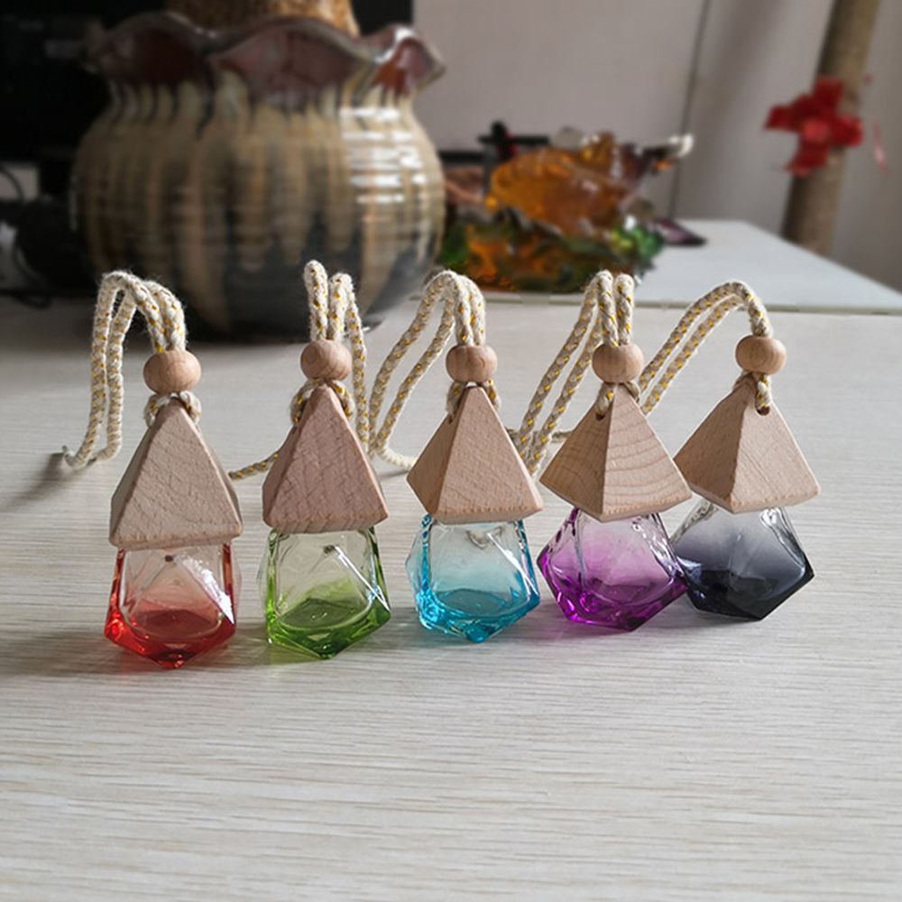 Bình Đựng Nước Hoa Treo Xe Hơi Bằng Kính Trong Suốt Nhiều Màu