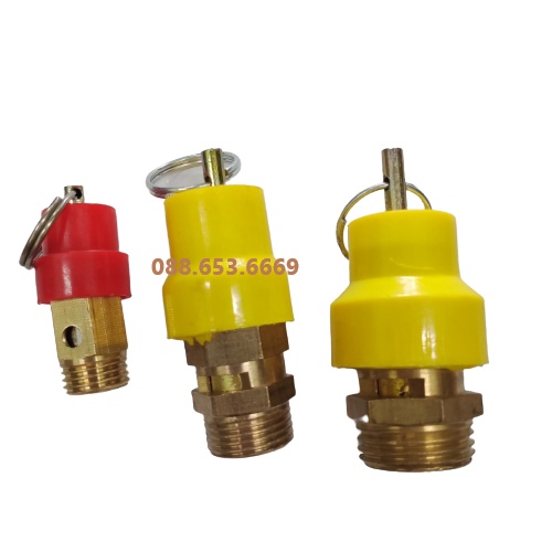 Van xả áp an toàn máy nén khí chạy dây curoa ren ngoài 9mm, 13mm, 17mm, 21mm